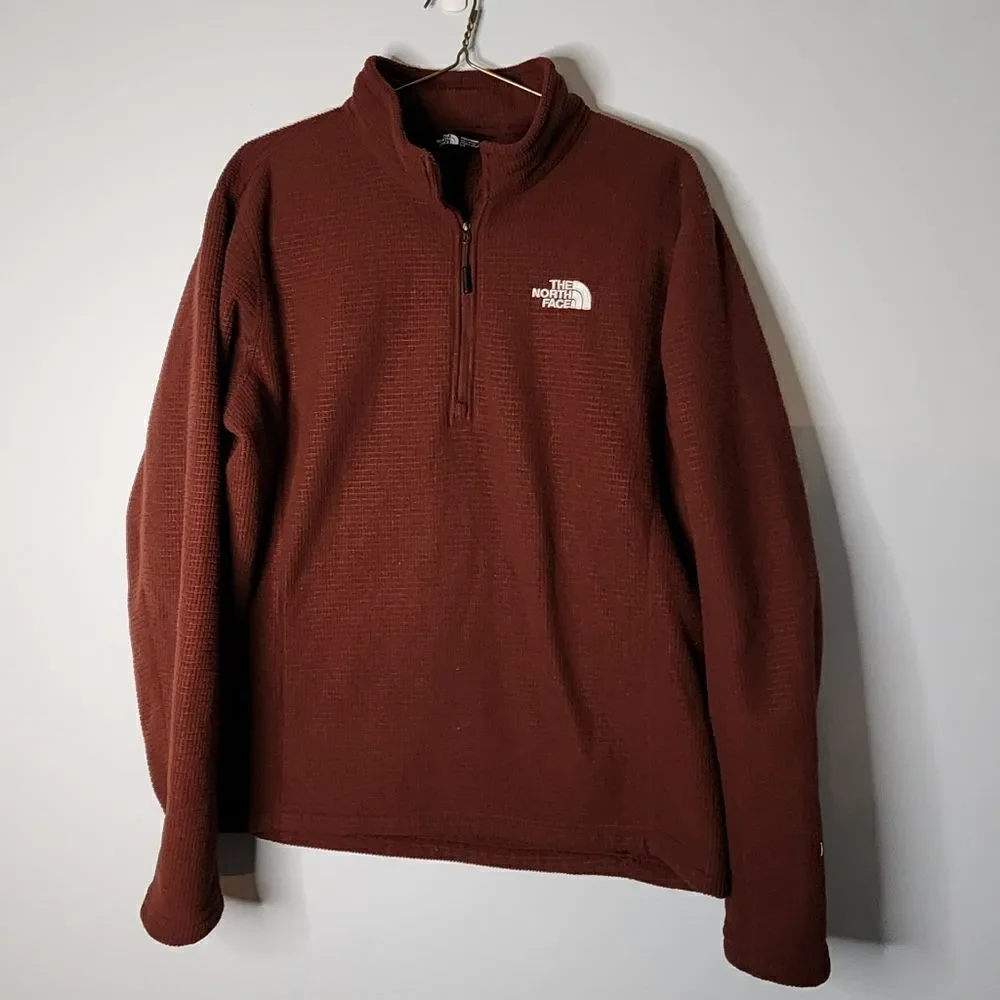 THE NORTH FACE MEN'S TEXTURED CAP ROCK 1/4 ZIP FLEECE PULLOVER SZ LARGE